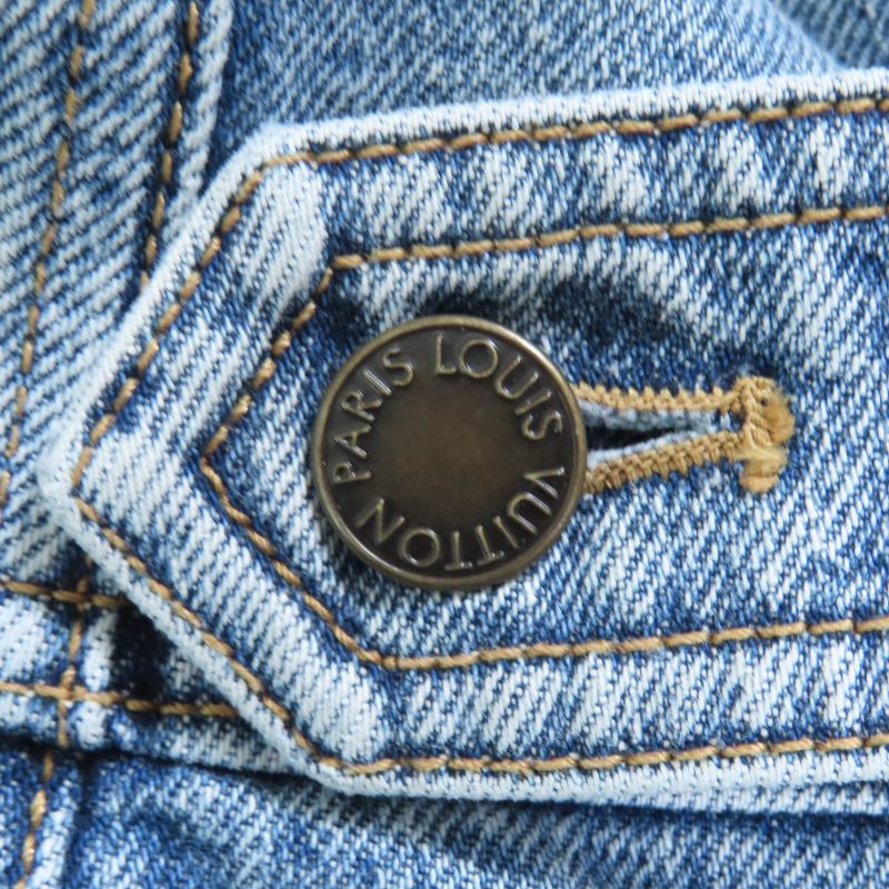 Louis Vuitton 24SS Rw241wj 100% Cotton Velvet Accent Denim Dress Indigo 38 Made
