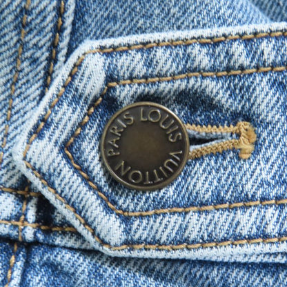 Louis Vuitton 24SS Rw241wj 100% Cotton Velvet Accent Denim Dress Indigo 38 Made