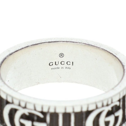 Gucci Silver Ring With Logo Motif Men's Size 19
