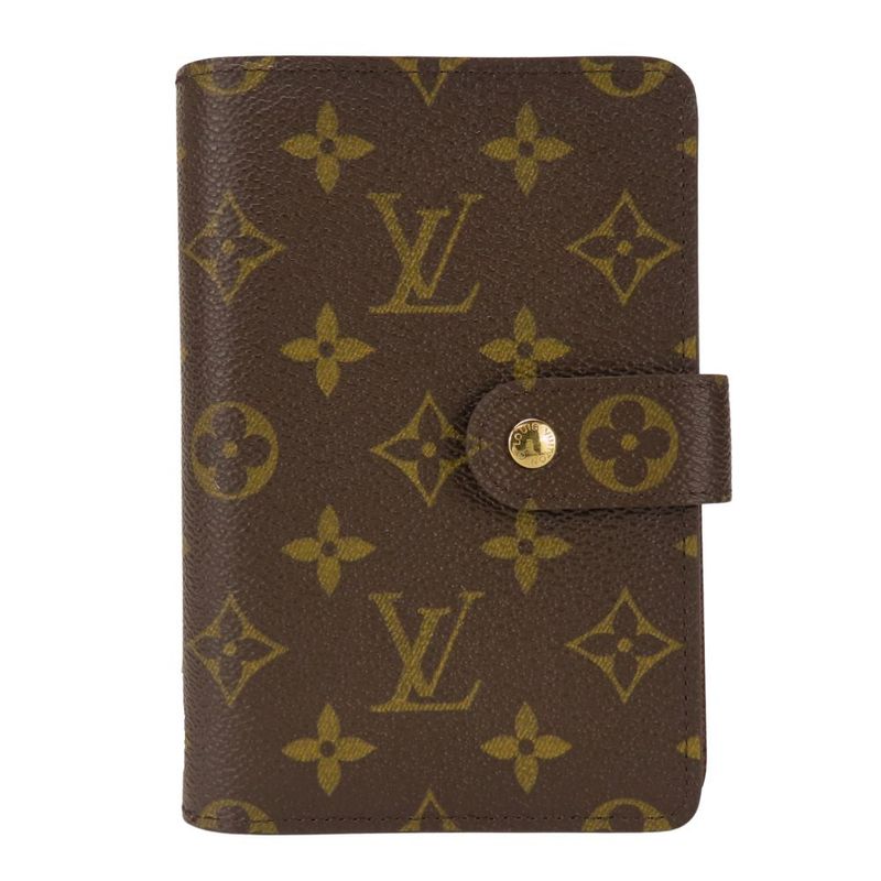 Louis Vuitton Bifold Wallet Porte Papier M61207 Monogram Brown Gold Hardware