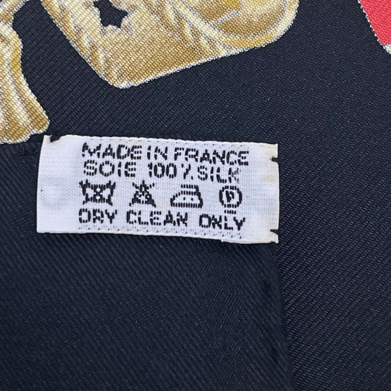 Hermes Carre 90 Railing Ship's Railings Scarf Silk Black