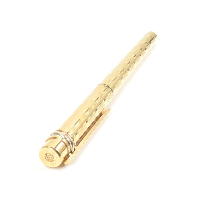 Cartier Trinity Deux Nib 18k M Nib Diamond Pattern Capped Fountain Pen Gold