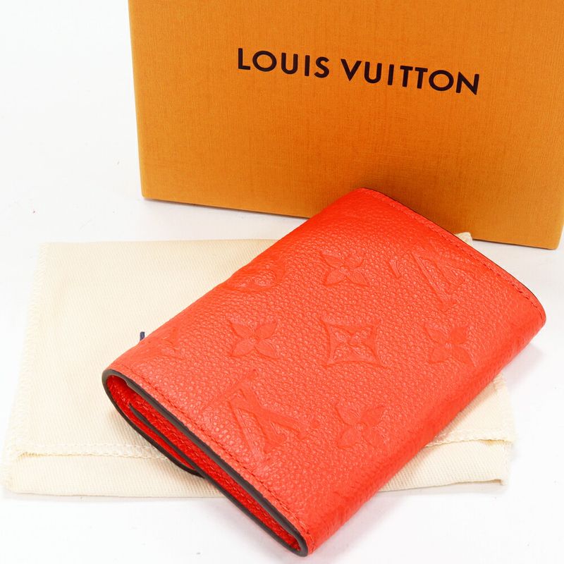 Louis Vuitton Coin Case Bifold Wallet With Coin Purse Monogram Empreinte Tonic
