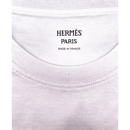 Hermes T-Shirt Embroidered Pocket White Cotton Jersey 100% Cotton 《mosaic》