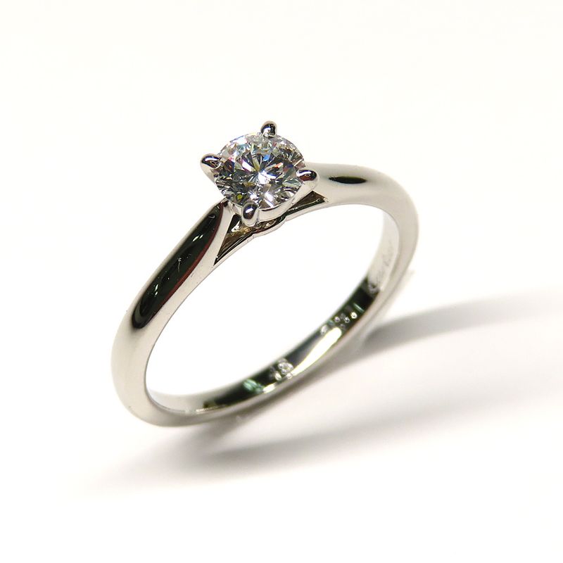 Cartier Solitaire Diamond 0.31ct F VS1 EX Ring #48 GIA Certified