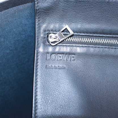 Loewe Leather X Canvas Navy X Black Tote Bag Silver B533z73x08