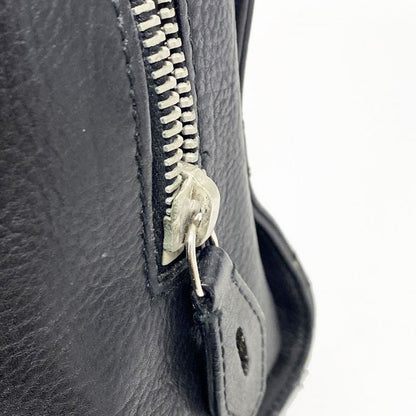 Christian Dior Handbag Cannage Leather Black Silver Hardware Women