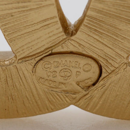 Chanel Coco Mark Gold Plated X Rhinestone X Faux Pearl Pink 02P Ladies 15.3g