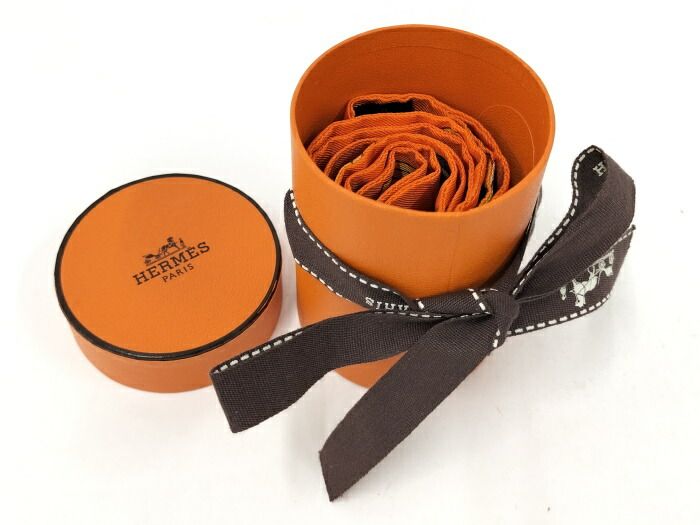 Hermes Twilly Scarf 100% Silk Orange