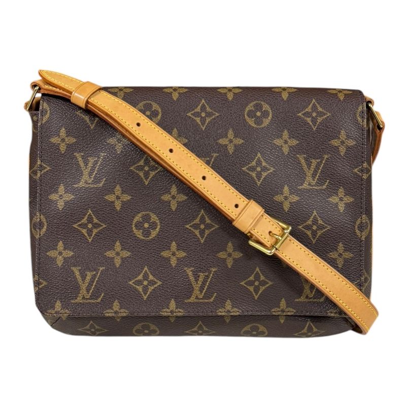 Louis Vuitton Musette Tango Monogram Shoulder Bag Monogram Canvas M51257 Brown
