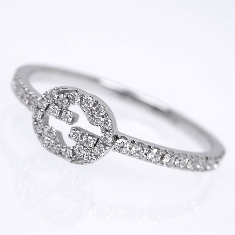Gucci Interlocking GG Ring No 9 750wg Full Eternity Diamond