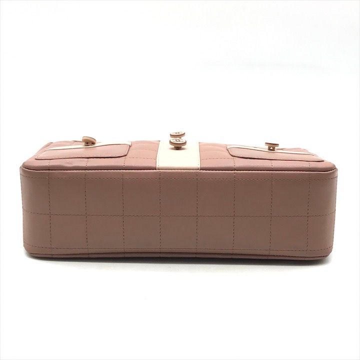 Chanel CC Logo Lambskin Diana Girl Chain Shoulder Bag Pink Beige