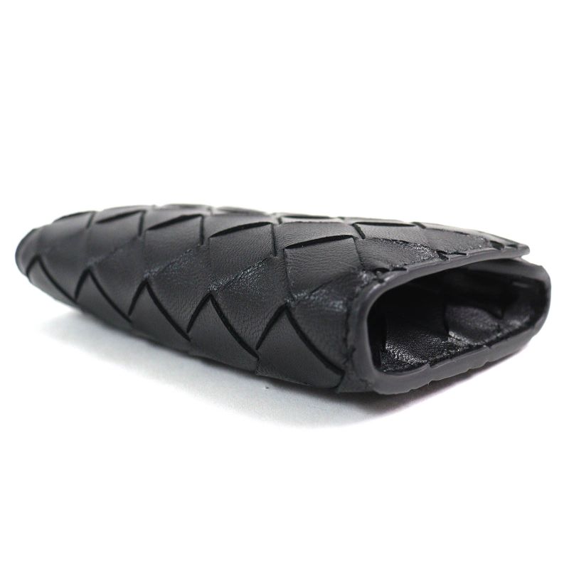 Bottega Veneta Intrecciato Compact Wallet Leather Coin Case Black Storage With