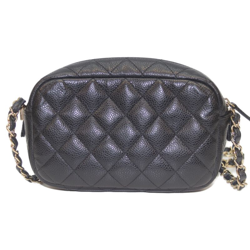 Chanel A91796 No 25 Black Caviar Ghardware Camera Chain Shoulder Bag