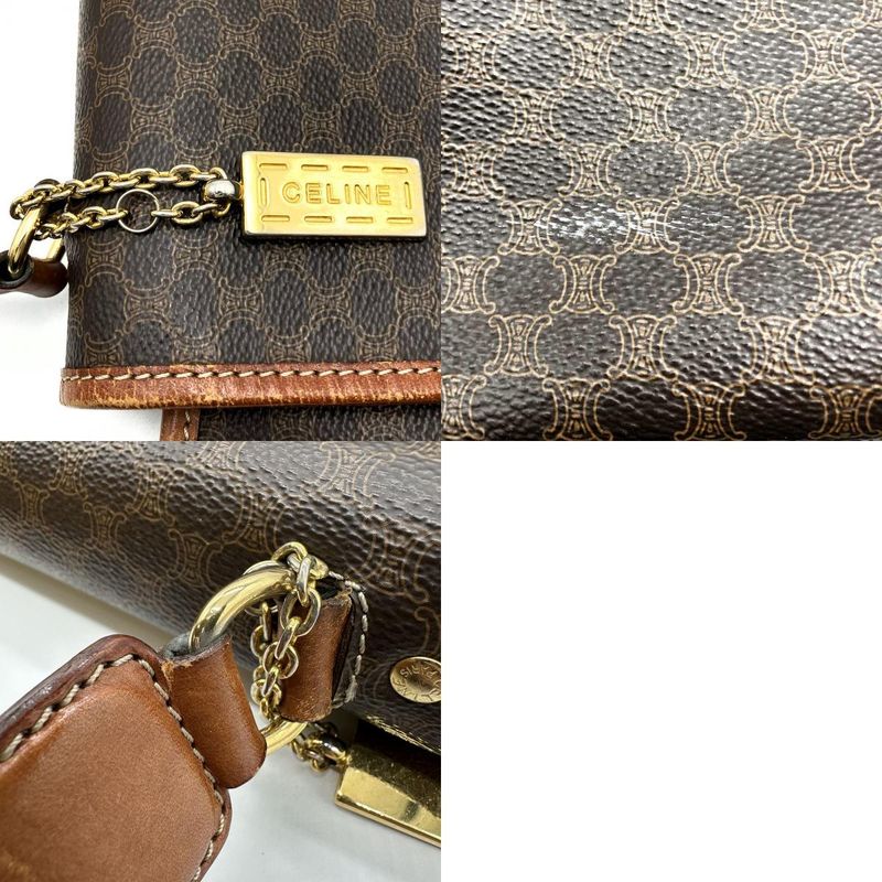 Celine M94 Handbag Macadam PVC Leather Brown With Charm Women Men Fashion