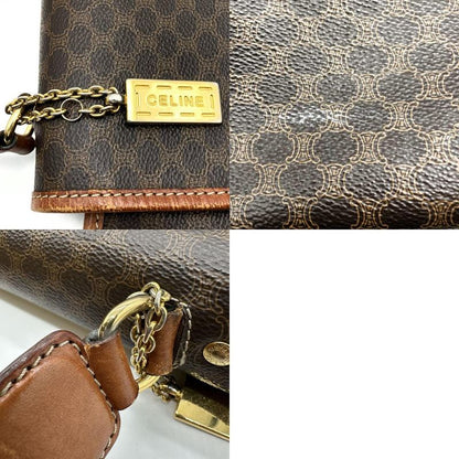 Celine M94 Handbag Macadam PVC Leather Brown With Charm Women Men Fashion