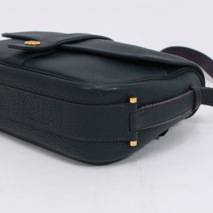 Hermes Noumea Buffalo Navy Shoulder Bag Gold