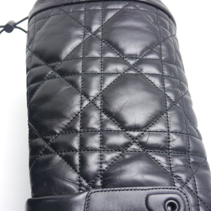 Dior Long Boots Cannage 37 Black Leather Lace Up