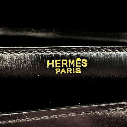 Hermes Vintage Box Calf Black Ladies Handbag
