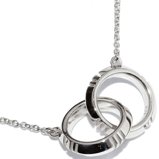 Tiffany & Co Pendant Necklace 18K White Gold Atlas X Closed Interlocking