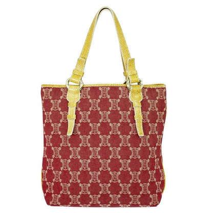 Authentic Celine Macadam Tote Handbag Canvas Red Macadam Bag Pre-owned [follow-u