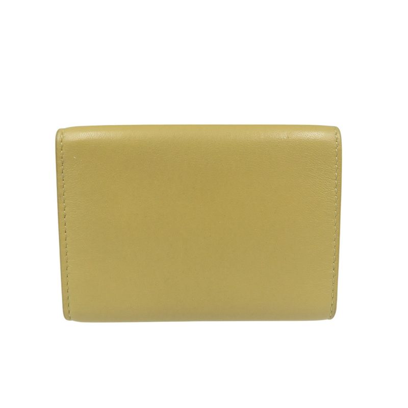 Bottega Veneta Triangle Tiny Wallet Calfskin Gold Hardware Silver Hardware