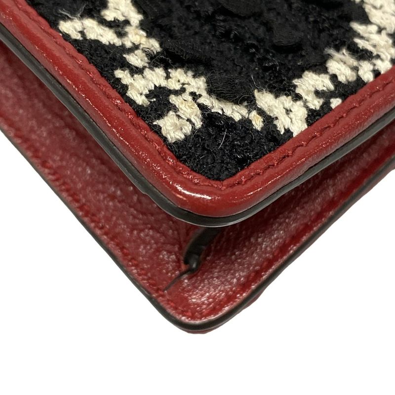 Gucci Shoulder Bag Dionysus 476432 Black White And Bordeaux Chain Shoulder/mini