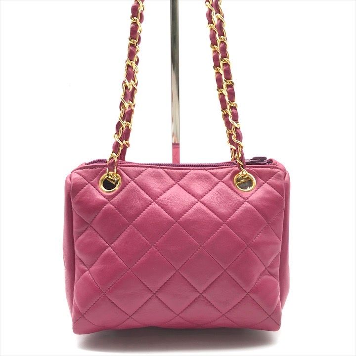 Chanel CC Logo Quilted Mini Chain Shoulder Bag Pink
