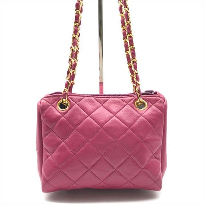 Chanel CC Logo Quilted Mini Chain Shoulder Bag Pink