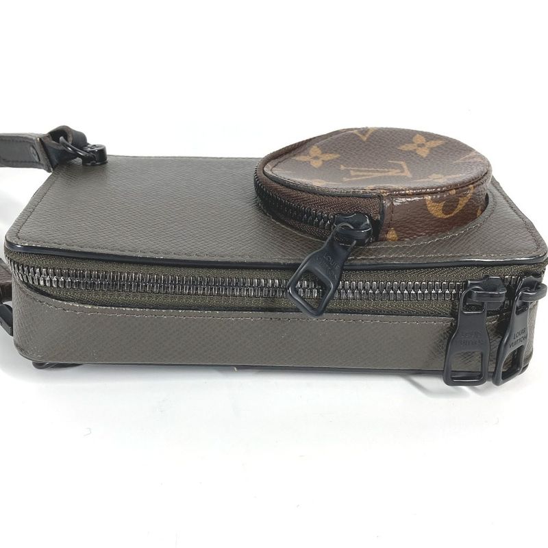 Louis Vuitton Shoulder Bag Phone Box M30581 Taiga Leather Brownish