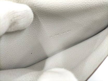 Hermes Citizen Long Silk Inn Bifold Long Wallet Leather Gray C Engraved