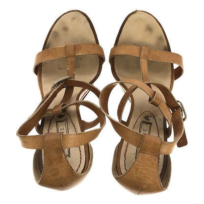 Celine - Wedge Sole Ankle Strap Sandals - Beige - Women's