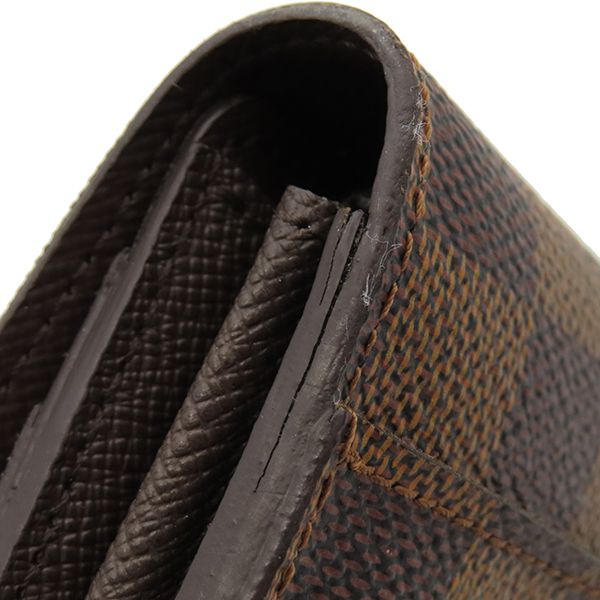 Louis Vuitton Long Wallet Portefeuille Sarah Damier Canvas Damier Ebene Gold
