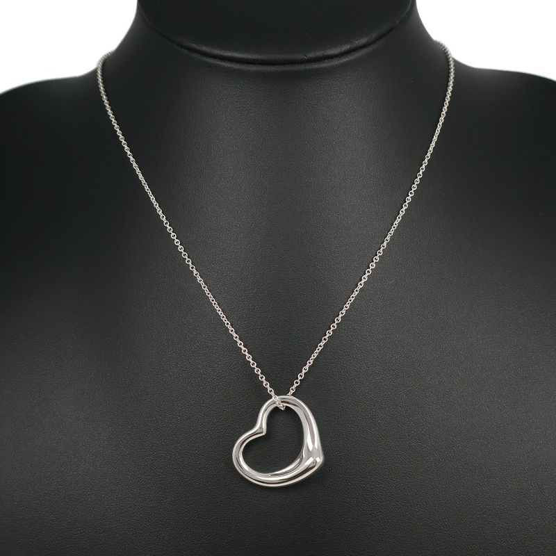 Tiffany & Co Open Heart Elsa Peretti 925 Silver Ladies 9.8g Necklace