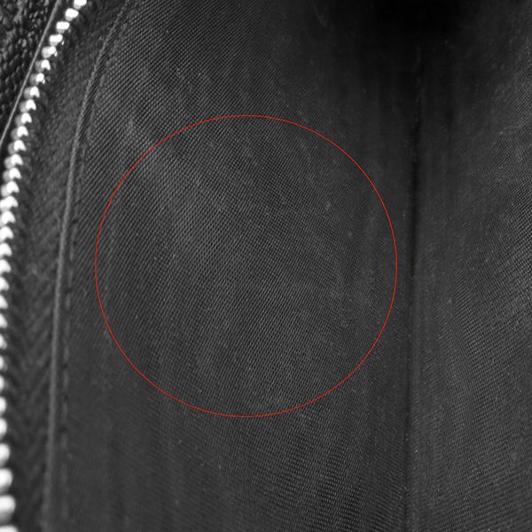 Saint Laurent Long Wallet Round Zipper Long Wallet Grain Leather Black Silver