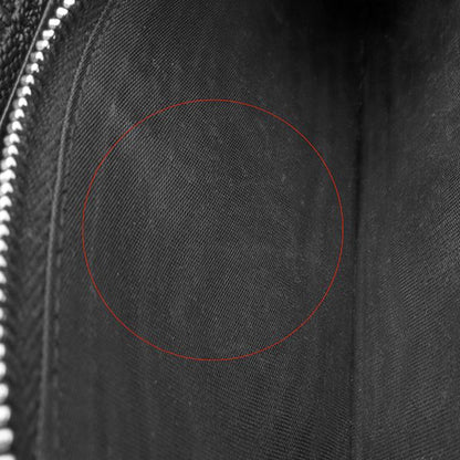 Saint Laurent Long Wallet Round Zipper Long Wallet Grain Leather Black Silver