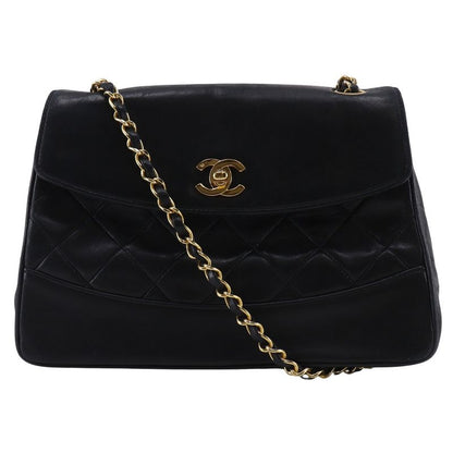 Chanel Matelasse Chain Shoulder Vintage Lambskin Black Women Shoulder Bag