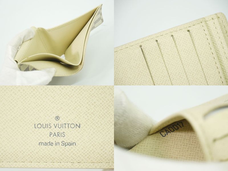 Authentic Louis Vuitton LV Portefeuille Marco Damier Azure Fold Wallet White