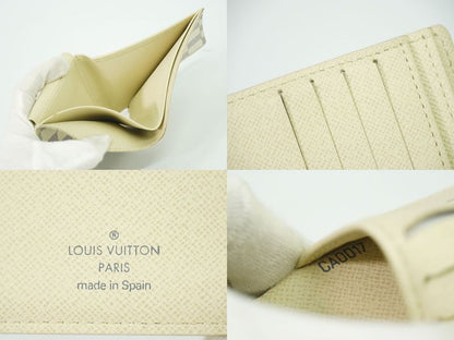 Authentic Louis Vuitton LV Portefeuille Marco Damier Azure Fold Wallet White
