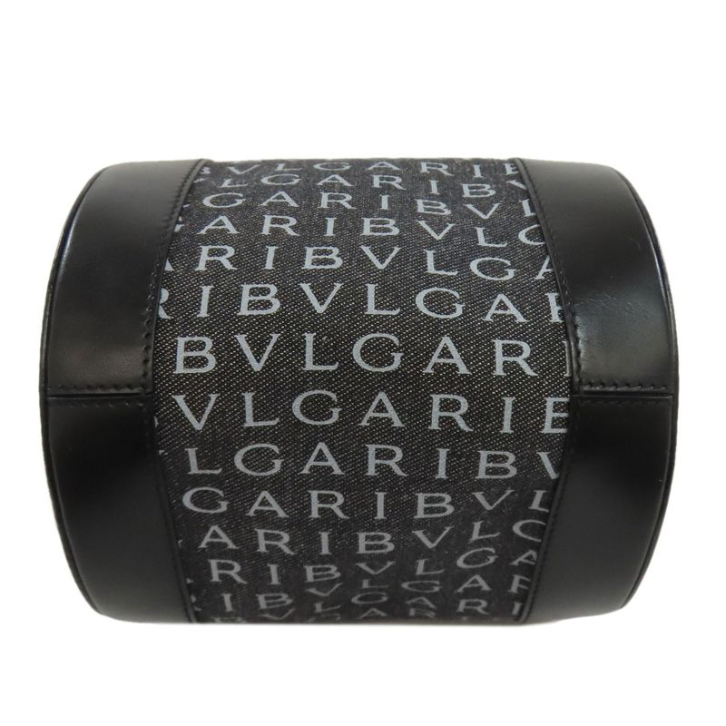 Bvlgari Drum Bag Logo Mania Handbag Canvas Women