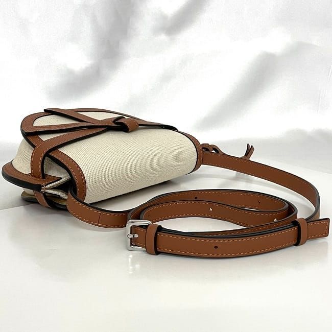 Loewe Shoulder Bag Gate Bag Small Brown Natural White