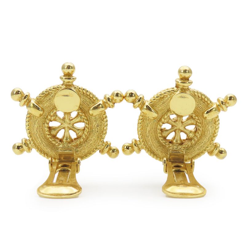 Christian Dior Earring Marine Metal Rhinestone Gold Helix Ring Plated Accessorie
