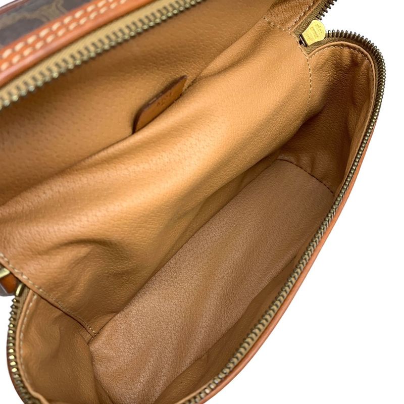 0322 Celine Vanity Bag Macadam Brown Celine