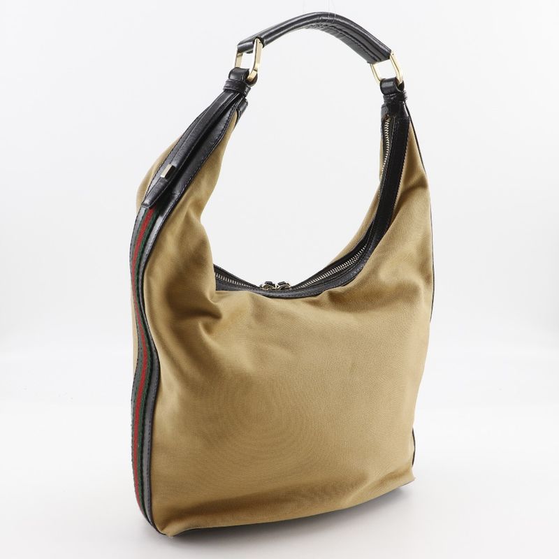 Gucci Sherry Line 001-4288 Canvas Beige Ladies Shoulder Bag