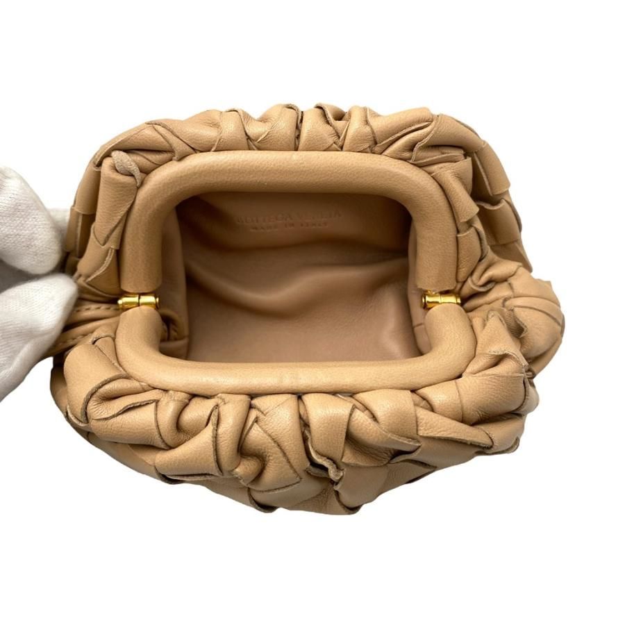 Bottega Veneta The Pouch Small Clutch Bag Shoulder Bag Beige Preowned