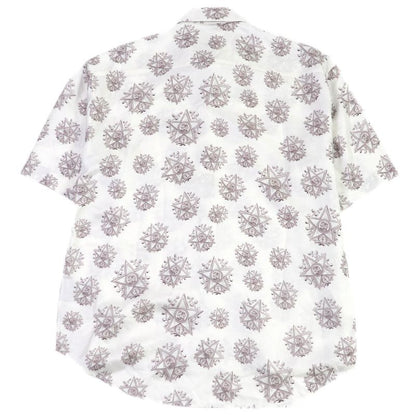 DIOR Homme 243c556a5649 100% Silk CD Etoile Total Short Sleeve Shirt White 39