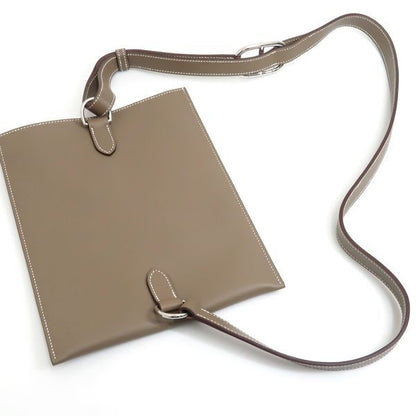 Hermes Pot Chien Plus U Engraved Etoupe Swift Shoulder Bag Body Bag Chaine