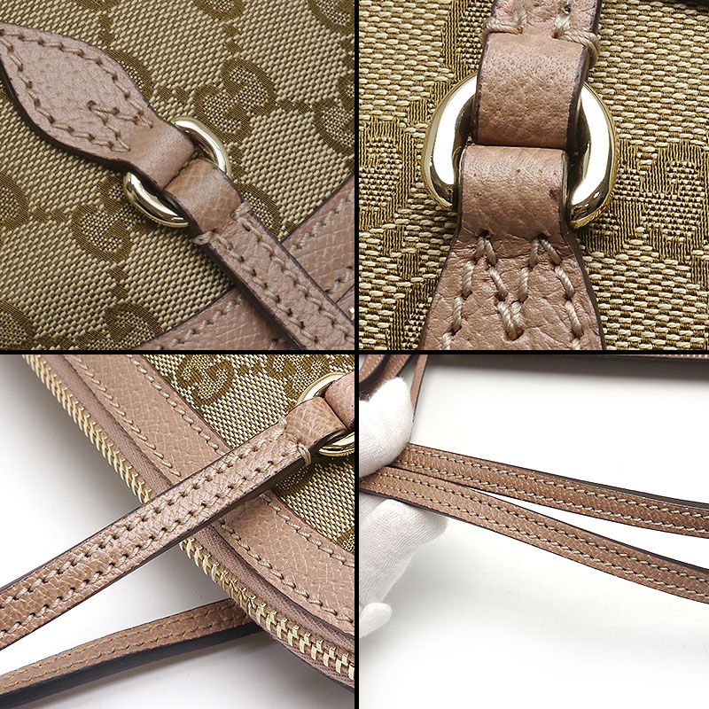 Gucci Tote Bag GG Canvas Shoulder Bag Shoulder Bag Pink Beige