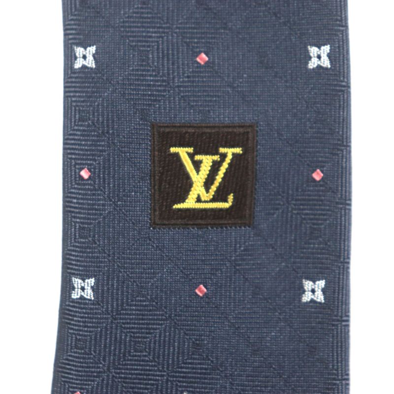 Louis Vuitton Silk Damier Monogram Set Of Two Ties Neckties Gray Made In Italy