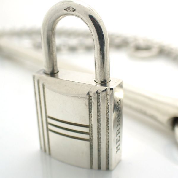 Hermes Cadena SV Necklace Ag925 Vintage Hermes Silver Box Padlock Bar